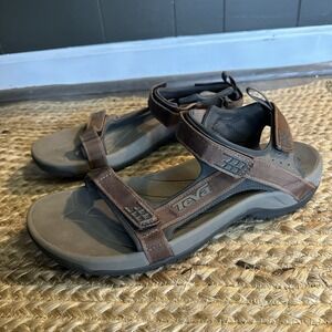 TEVA 4141 Brown Sport Sandals Adjustable Straps Spider Rubber Size 13 Men's